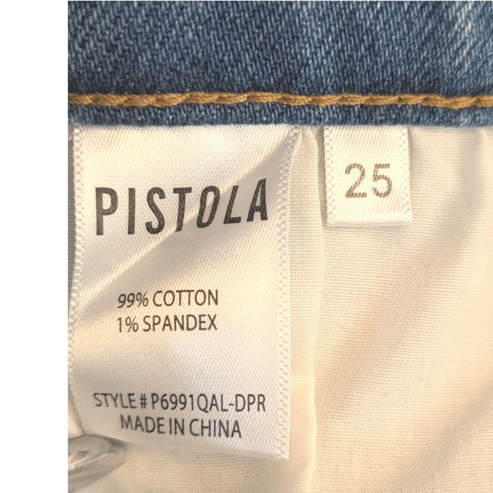 Pistola Revolve Jeans High Rise Light Wash Distressed Straight Leg Women's Sz 25 - Picture 11 of 12